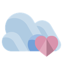 Heart, Cloud Black icon