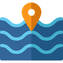 Gps, technology, Map Location, pin, location, placeholder, Map Point, map pointer, sea, ocean SteelBlue icon