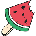 food, sweet, Summertime, summer, Dessert, watermelon, Food And Restaurant, Ice cream IndianRed icon