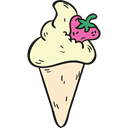 Dessert, food, Summertime, summer, sweet, Ice cream Black icon