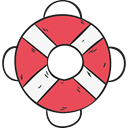 Floating, lifeguard, lifebuoy, help, Lifesaver, security Black icon