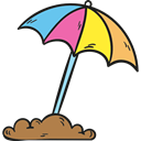 Holidays, Beach, summer, vacations, Sun Umbrella Black icon