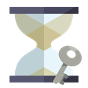 Hourglass, Key Black icon