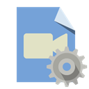File, Gear, type, video CornflowerBlue icon
