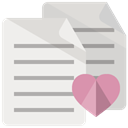 Heart, document Linen icon