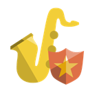 shield, music, saxophone Goldenrod icon