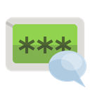 Bubble, password, speech YellowGreen icon