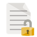 document, Lock, open Linen icon