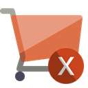 cross, shopping, Cart Black icon