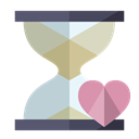 Hourglass, Heart Black icon