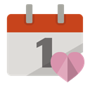 Heart, Calendar Gainsboro icon
