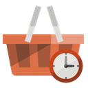 Basket, Clock, shopping Black icon