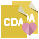 Cda, Format, Heart, File Goldenrod icon