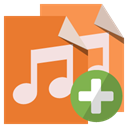 File, Add, type, Audio Chocolate icon