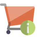 Info, Cart, shopping Black icon