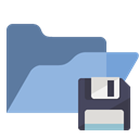 Diskette, Folder, open SlateGray icon