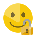 Lock, open, smiley Gold icon