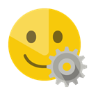 Gear, smiley Gold icon
