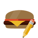 pencil, hamburguer Black icon