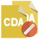 cancel, File, Cda, Format Goldenrod icon