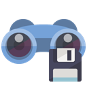 Diskette, Binoculars Black icon
