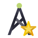 antenna, star Black icon