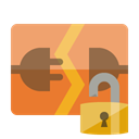 Lock, Disconnect, open SandyBrown icon