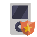 ipod, shield Silver icon