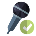 checkmark, Microphone Black icon
