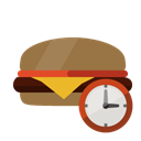 Clock, hamburguer Black icon