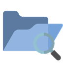 Folder, open, zoom SkyBlue icon