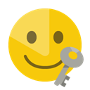 Key, smiley Gold icon