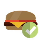 hamburguer, checkmark Black icon