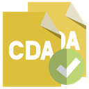 Cda, Format, checkmark, File Goldenrod icon