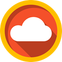 Cloudy, Cloud computing, Cloud, weather, Music And Multimedia, sky Gold icon
