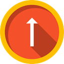 upload, up arrow, Multimedia Option, uploading, Orientation, Music And Multimedia, Direction, Arrows Tomato icon