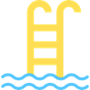 water, Summertime, Ladder, sports, Swimming Pool Black icon