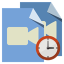 type, Clock, video, File CornflowerBlue icon