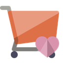Heart, Cart, shopping Black icon
