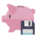 Diskette, piggy, Bank RosyBrown icon