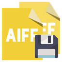 Format, Aiff, File, Diskette Goldenrod icon
