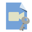 File, Key, video, type CornflowerBlue icon