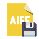 Diskette, File, Aiff, Format Goldenrod icon