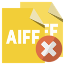 Close, Format, File, Aiff Goldenrod icon