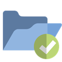 Folder, checkmark, open SkyBlue icon