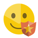shield, smiley Gold icon