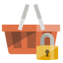 Basket, Lock, shopping Black icon