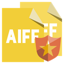 Format, Aiff, File, shield Goldenrod icon