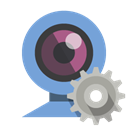 Webcam, Gear CornflowerBlue icon