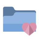 Folder, Heart SkyBlue icon